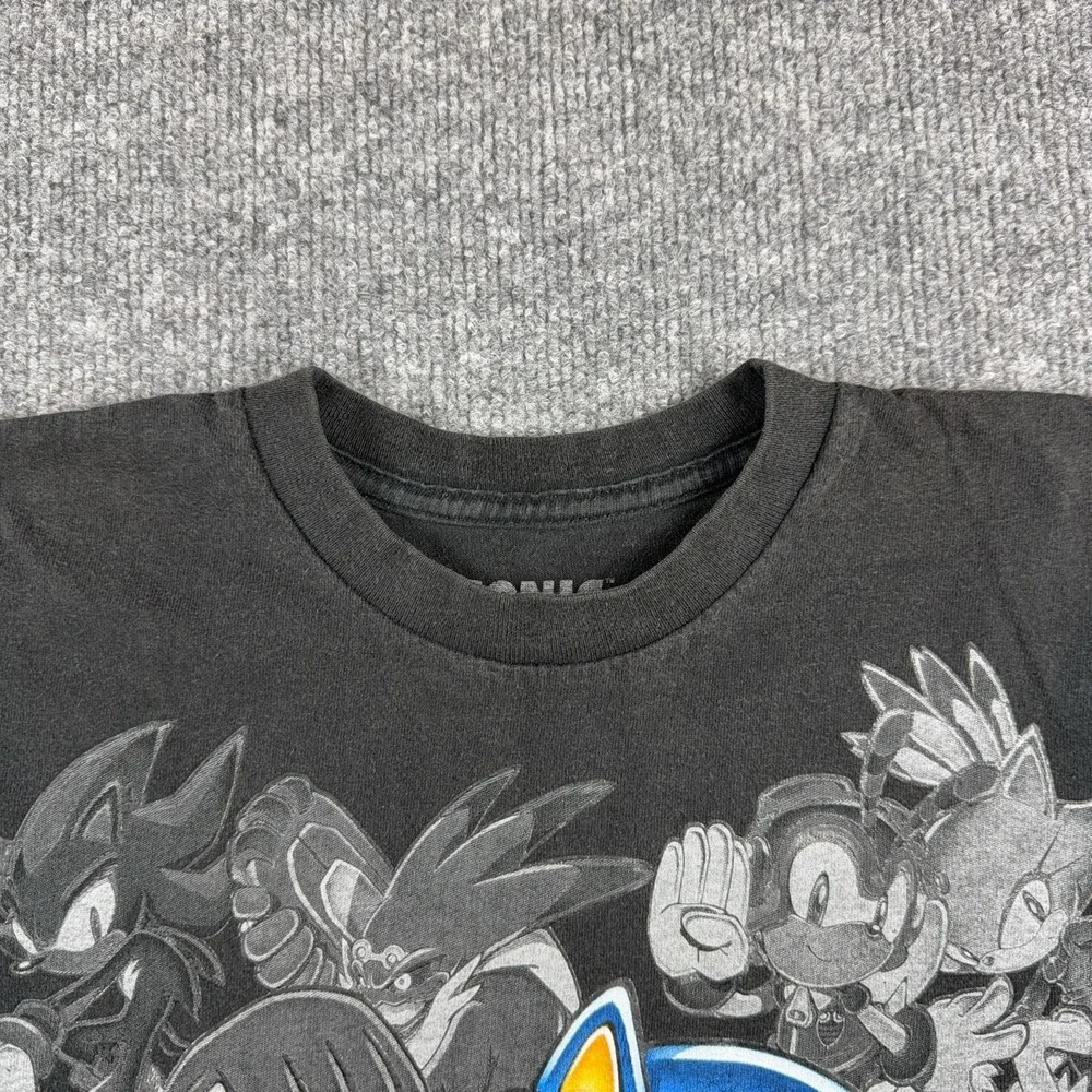 Sonic The Hedgehog Shirt Kids Large 10/12 Black Character Graphic Tee Game Video